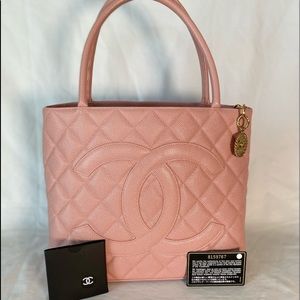 Pink Chanel caviar medallion bag
